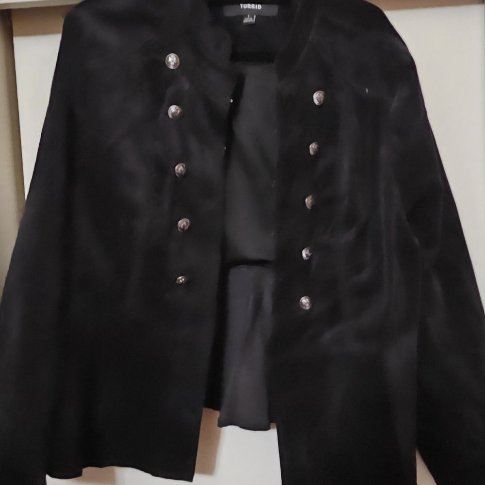 Torrid Black Miltary Jacket with Silver Buttons